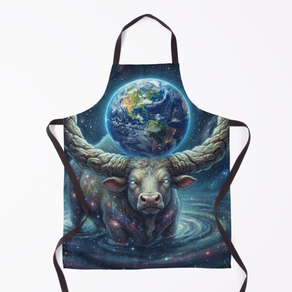 Item preview, Cosmic Bull Holding Earth Space Myth Art designed and sold by AfresStudio.