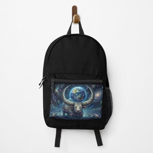 Item preview, Cosmic Bull Holding Earth Space Myth Art designed and sold by AfresStudio.
