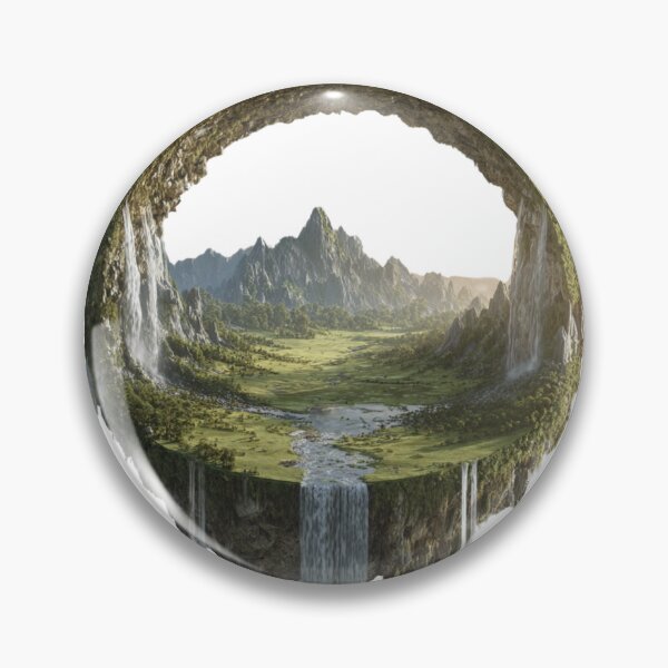Item preview, Floating Ring Island Fantasy Landcape Waterfall  designed and sold by LC&LCPlatform.