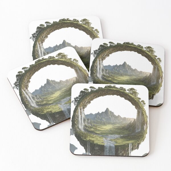 Item preview, Floating Ring Island Fantasy Landcape Waterfall  designed and sold by LC&LCPlatform.