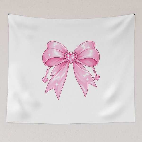 Item preview, ‏Pink Heart Bow Sticker – Cute Glossy Kawaii Ribbon designed and sold by Kiralemon.