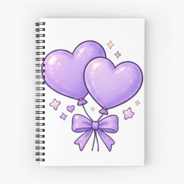 Item preview, Cute Purple Heart Balloons with Bow and Stars designed and sold by Kiralemon.