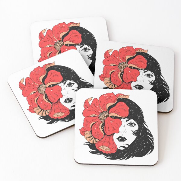 Item preview, Retro Floral Woman Portrait Illustration designed and sold by -DEEWOLF-.