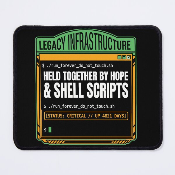 Item preview, Legacy Infrastructure Shell Scripts Funny IT Gift designed and sold by Ixnor.