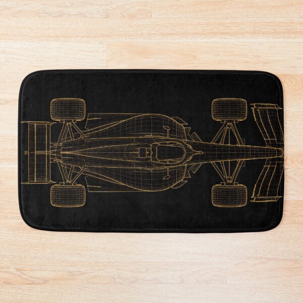 Item preview, Formula One Blueprint Art Gold Line Drawing designed and sold by Jozefin's Studio.