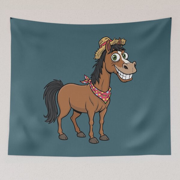 Item preview, A cartoon drawing of an Abyssinian horse designed and sold by Cheval-de-coeur.