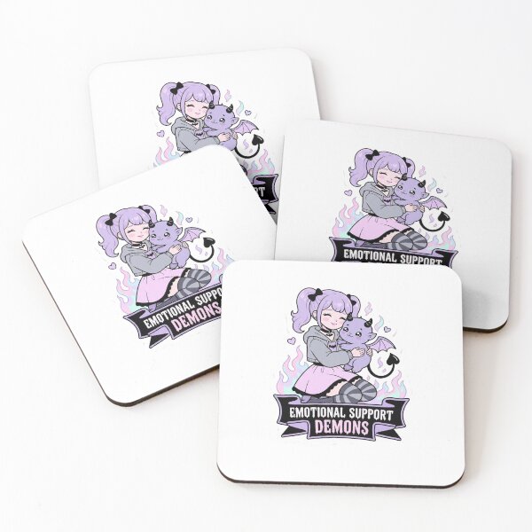 Item preview, Emotional Support Demons Sticker – Pastel Goth Girl Hugging Cute Demon, Kawaii Dark Aesthetic Scrapbook Sticker designed and sold by HOODYBUDSTYLES.