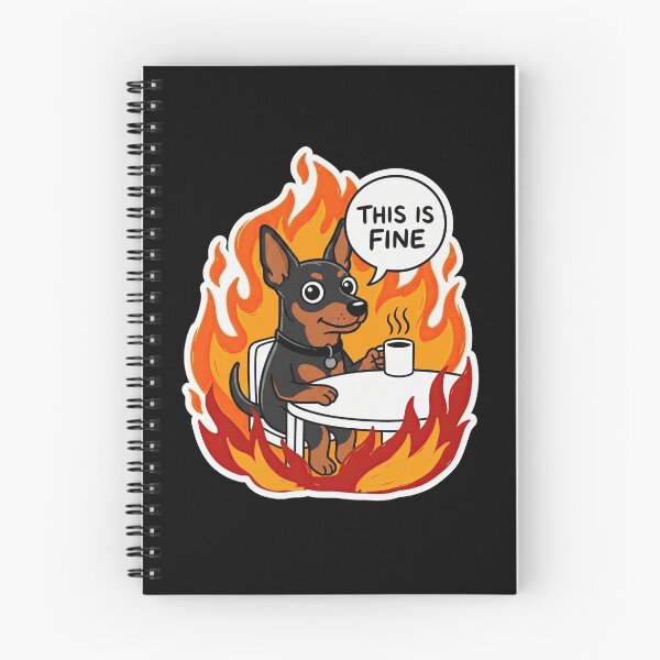 Item preview, Miniature Pinscher Coffee in Fire Cartoon designed and sold by Flying Doggo.