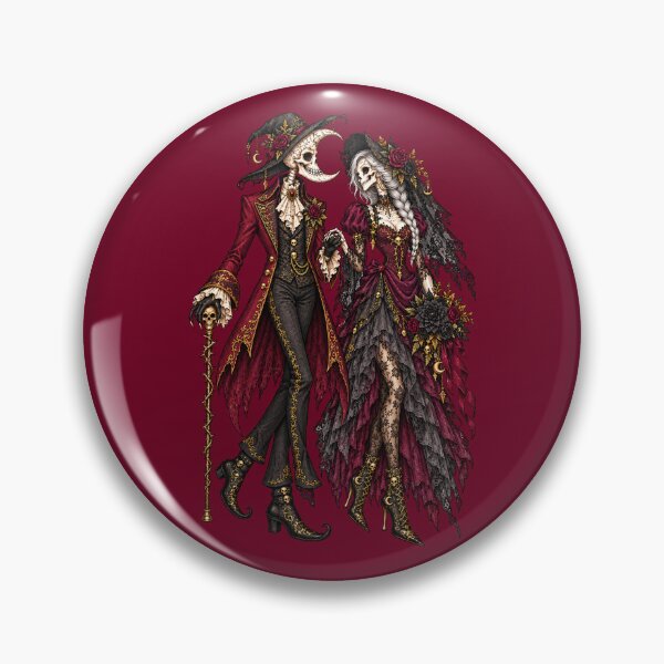 Item preview, Gothic Moon Skull Skeleton Couple designed and sold by Beautifully Unhinged.