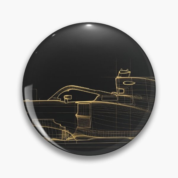Item preview, Formula One Blueprint Gold Line Drawing Dark Office Side View designed and sold by Jozefin's Studio.