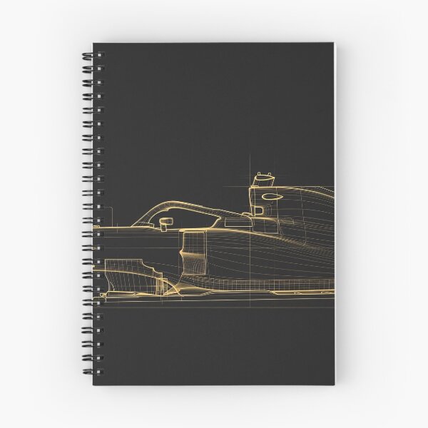 Item preview, Formula One Blueprint Gold Line Drawing Dark Office Side View designed and sold by Jozefin's Studio.