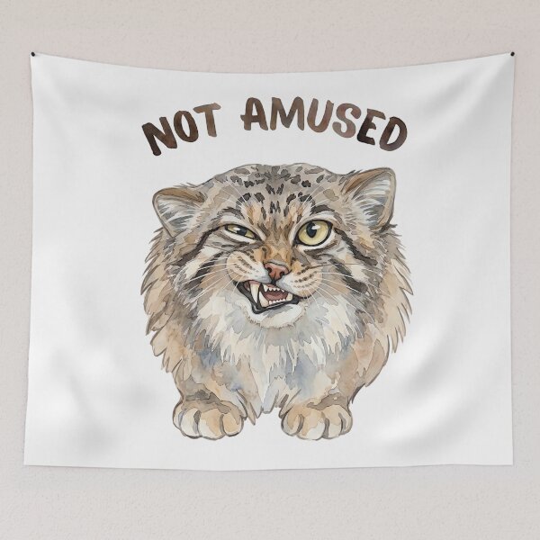 Item preview, Funny Sarcastic Pallas Cat Not Amused Watercolor designed and sold by PawtopiaArt.