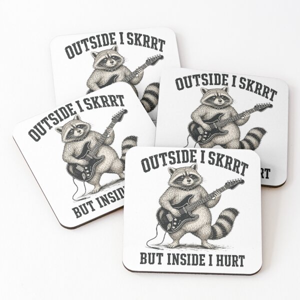 Item preview, Outside I Skrrt But Inside I Hurt Raccoon designed and sold by bobcatmarty.