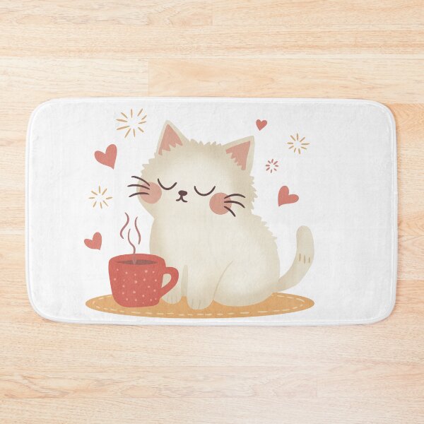 Item preview, Cozy Cat with Coffee Illustration designed and sold by DinaArtStudio.