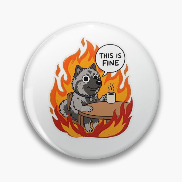 Item preview, Keeshond Coffee in Fiery Room Illustration designed and sold by Flying Doggo.
