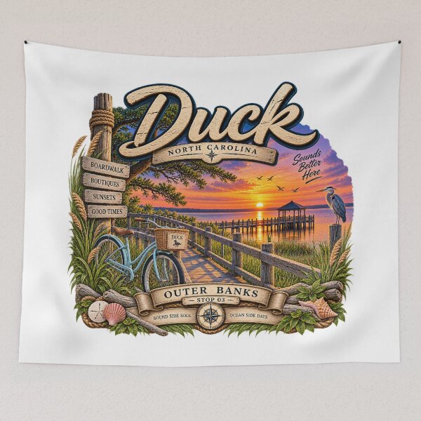 Item preview, Duck NC Soundside Boardwalk Sunset designed and sold by The Coastal Route.