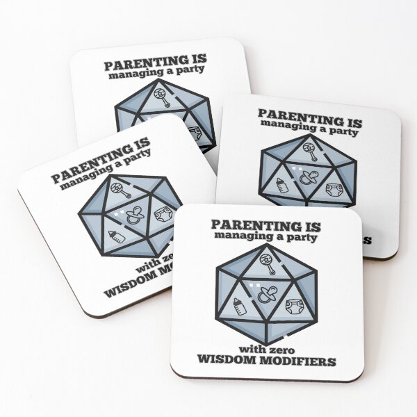 Item preview, Parenting Is Managing A Party With Zero Wisdom Modifiers | Funny D20 Baby Dice RPG Design designed and sold by Neurospicy Trolls.