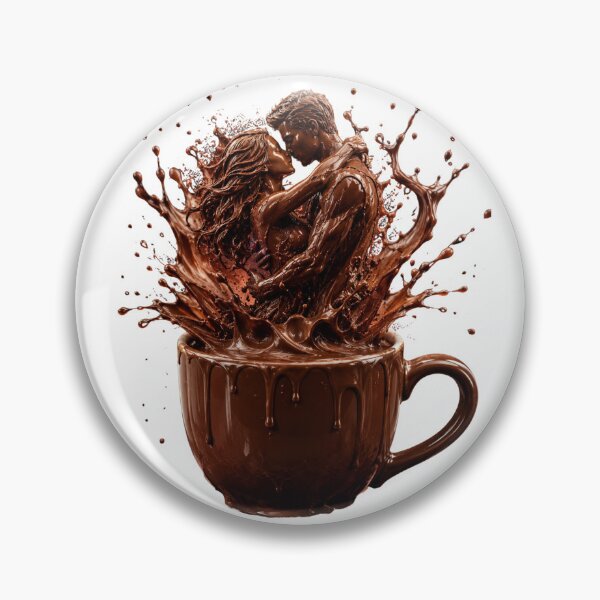 Item preview, Chocolate Love Couple Kissing in Coffee Cup Splash  designed and sold by LC&LCPlatform.