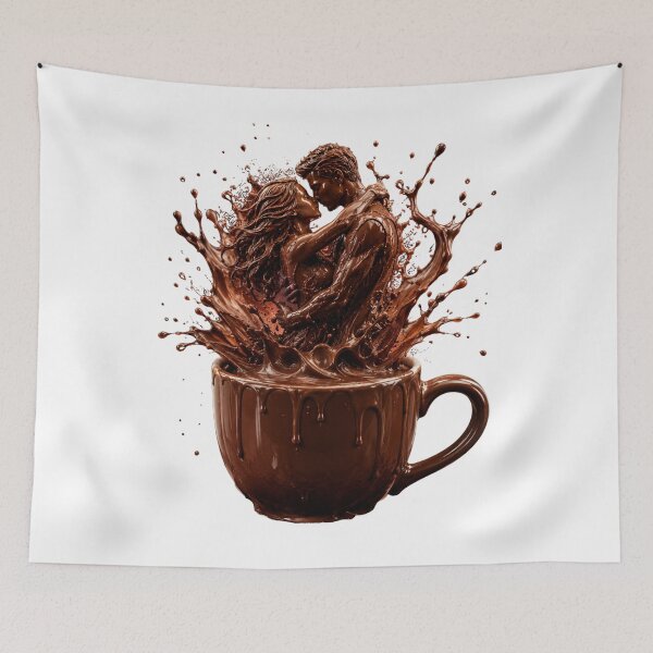 Item preview, Chocolate Love Couple Kissing in Coffee Cup Splash  designed and sold by LC&LCPlatform.