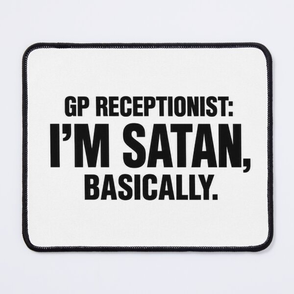 Item preview, GP Receptionist Satan Basically Funny Office Mug Gift designed and sold by ArcanePrintsxo.