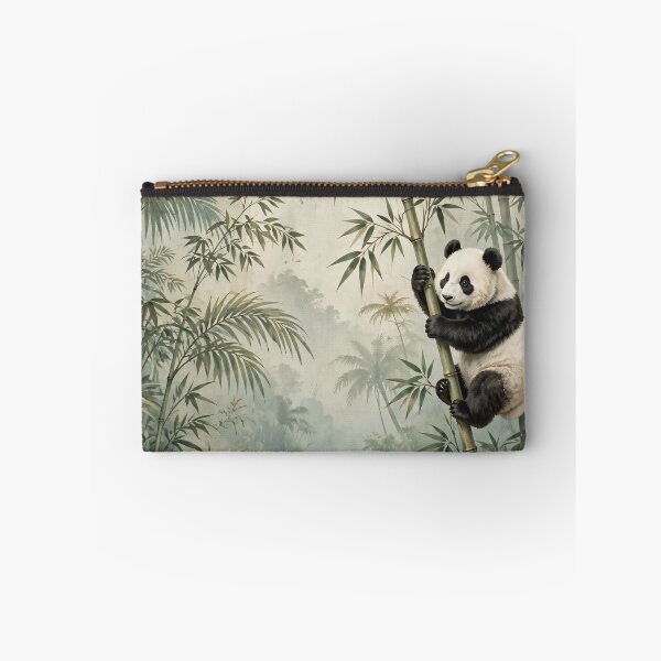 Item preview, Giant Pandas Climbing Bamboo Forest Watercolour Painting designed and sold by Jozefin's Studio.