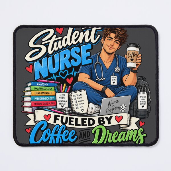 Item preview, Student Nurse Male – Fueled by Coffee and Dreams designed and sold by OzyWear.