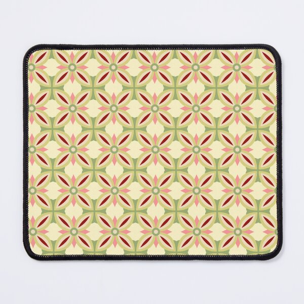 Item preview, Retro Flower Pink Green Cream Geometric Circle Seamless Pattern Background designed and sold by Lailaynta.