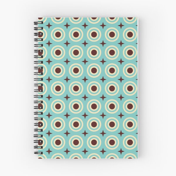 Item preview, Retro Turquoise Cream Brown Geometric Circle Star Seamless Pattern Background designed and sold by Lailaynta.