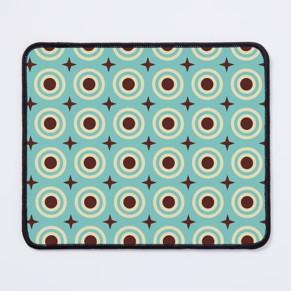 Item preview, Retro Turquoise Cream Brown Geometric Circle Star Seamless Pattern Background designed and sold by Lailaynta.