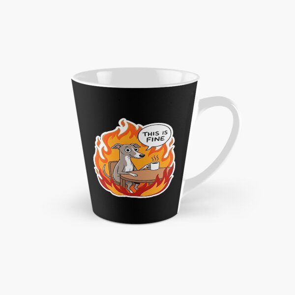 Item preview, Italian Greyhound Coffee in Fire Cartoon designed and sold by Flying Doggo.