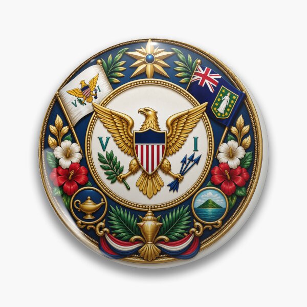 Item preview, Virgin Islands Flag Fusion Crest designed and sold by NikkiLeeCustom.