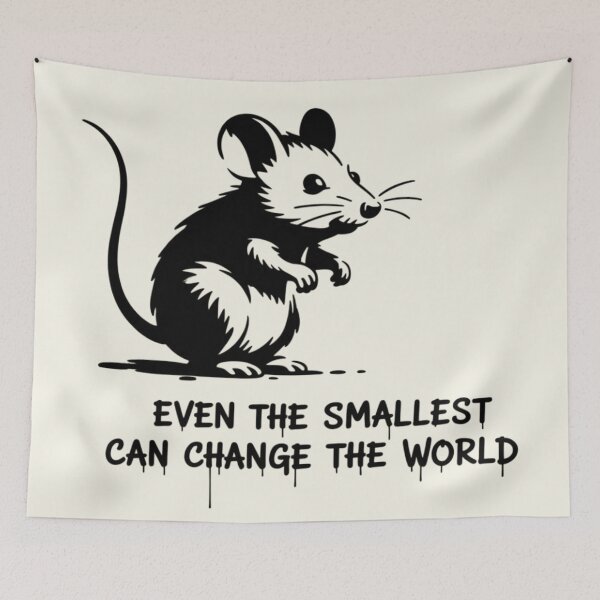 Item preview, Banksy Mouse - Even the smallest can change the world designed and sold by 123ks.