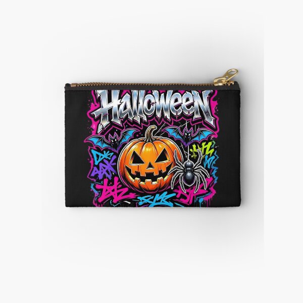 Item preview, Neon Halloween Graffiti Pumpkin Dripping Streetwear Art designed and sold by CloudyCatArt.