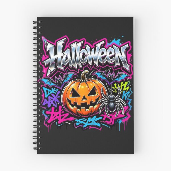 Item preview, Neon Halloween Graffiti Pumpkin Dripping Streetwear Art designed and sold by CloudyCatArt.