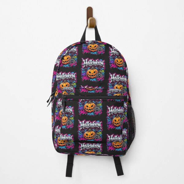 Item preview, Neon Halloween Graffiti Pumpkin Dripping Streetwear Art designed and sold by CloudyCatArt.