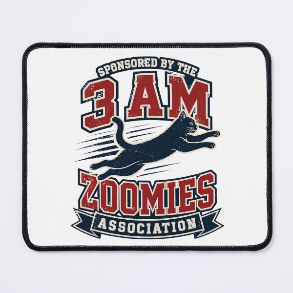 Item preview, Sponsored By The 3 AM Zoomies Association - Funny Cat Varsity Design designed and sold by Neurospicy Trolls.