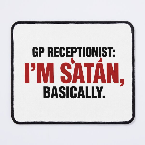 Item preview, Funny GP Receptionist Satan Mug Dark Humour Gift designed and sold by ArcanePrintsxo.