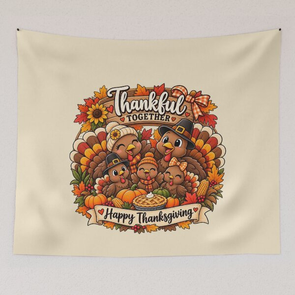 Item preview, Thanksgiving Family Matching Gift Thankful Together Fall Style designed and sold by Corvoria.