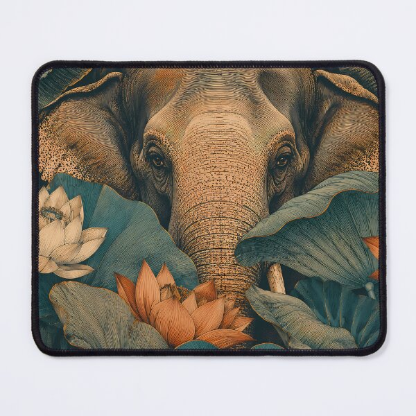 Item preview, Indian Elephant Lotus Vintage designed and sold by RkskArt.