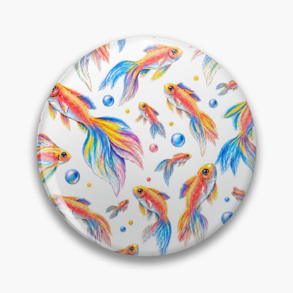 Item preview, Colorful Goldfish Seamless Pattern – Whimsical Watercolor Fish Ocean Design designed and sold by HoMya.
