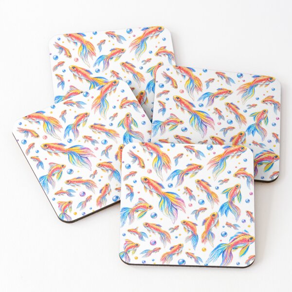 Item preview, Colorful Goldfish Seamless Pattern – Whimsical Watercolor Fish Ocean Design designed and sold by HoMya.