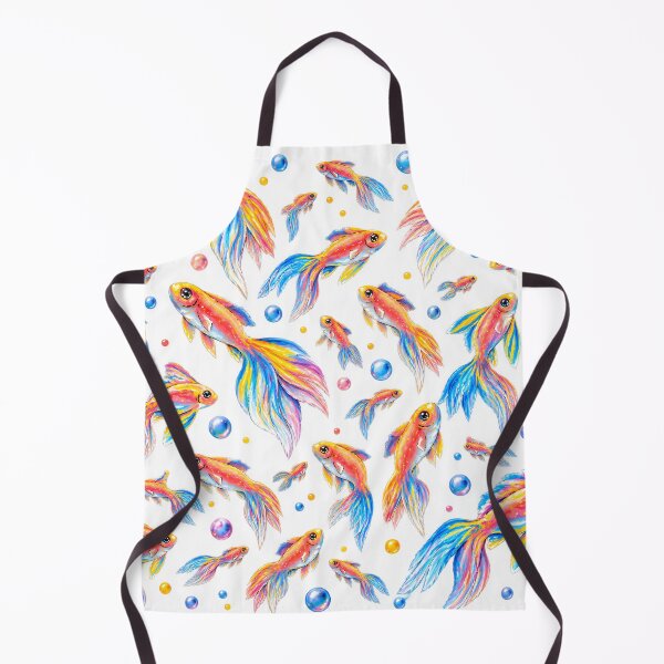 Item preview, Colorful Goldfish Seamless Pattern – Whimsical Watercolor Fish Ocean Design designed and sold by HoMya.