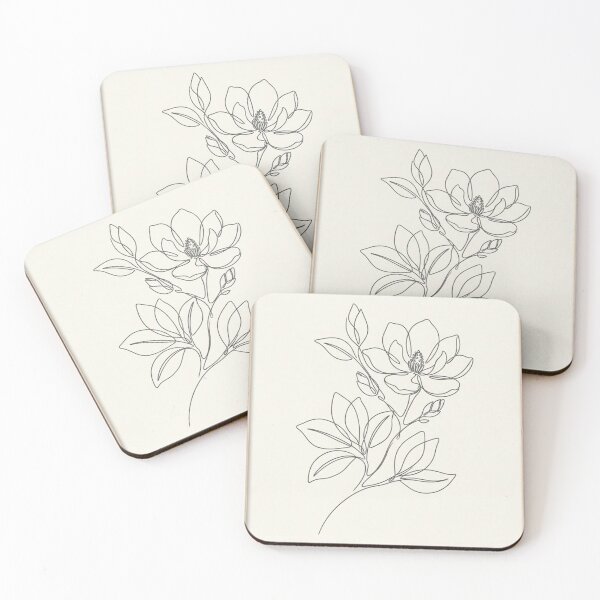 Item preview, Single Magnolia Branch | Minimalist Charcoal Line Art designed and sold by Zaramodo.