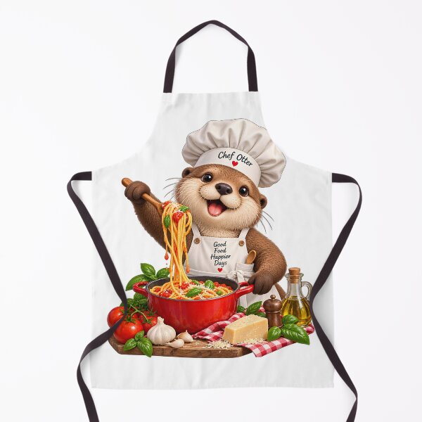 Item preview, Cute Otter Chef Cooking Pasta designed and sold by TinyWeird.