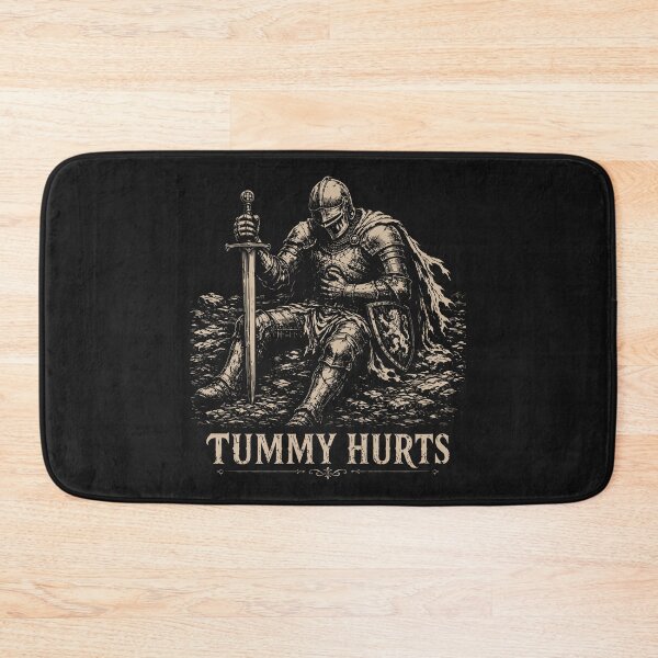 Item preview, Tummy Hurts Medieval Knight Dark Humor Fantasy  designed and sold by Y-Vibes.