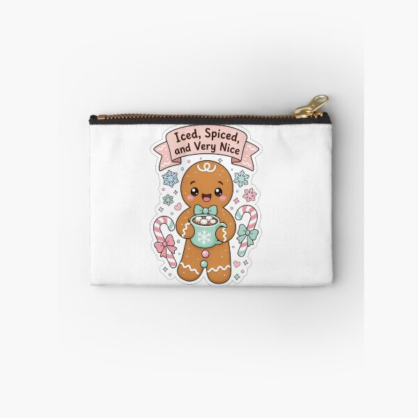 Item preview, Iced, Spiced, and Very Nice Sticker – Cute Kawaii Gingerbread Man Christmas Scrapbook Sticker designed and sold by HOODYBUDSTYLES.