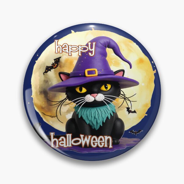 Item preview, black cat witch hat bats br C  colorful halloween design designed and sold by SmashingDeals.