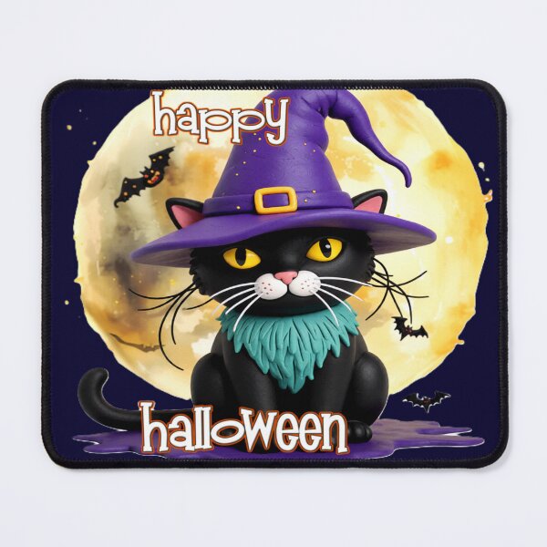 Item preview, black cat witch hat bats br C  colorful halloween design designed and sold by SmashingDeals.