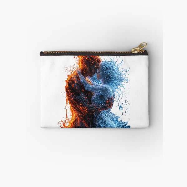 Item preview, Fire and Water Couple Embrace Elemental Love Art  designed and sold by LC&LCPlatform.