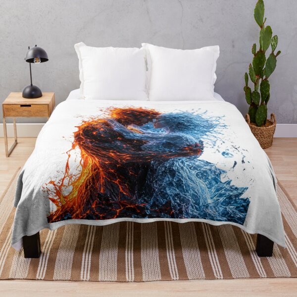 Item preview, Fire and Water Couple Embrace Elemental Love Art designed and sold by LC&LCPlatform.